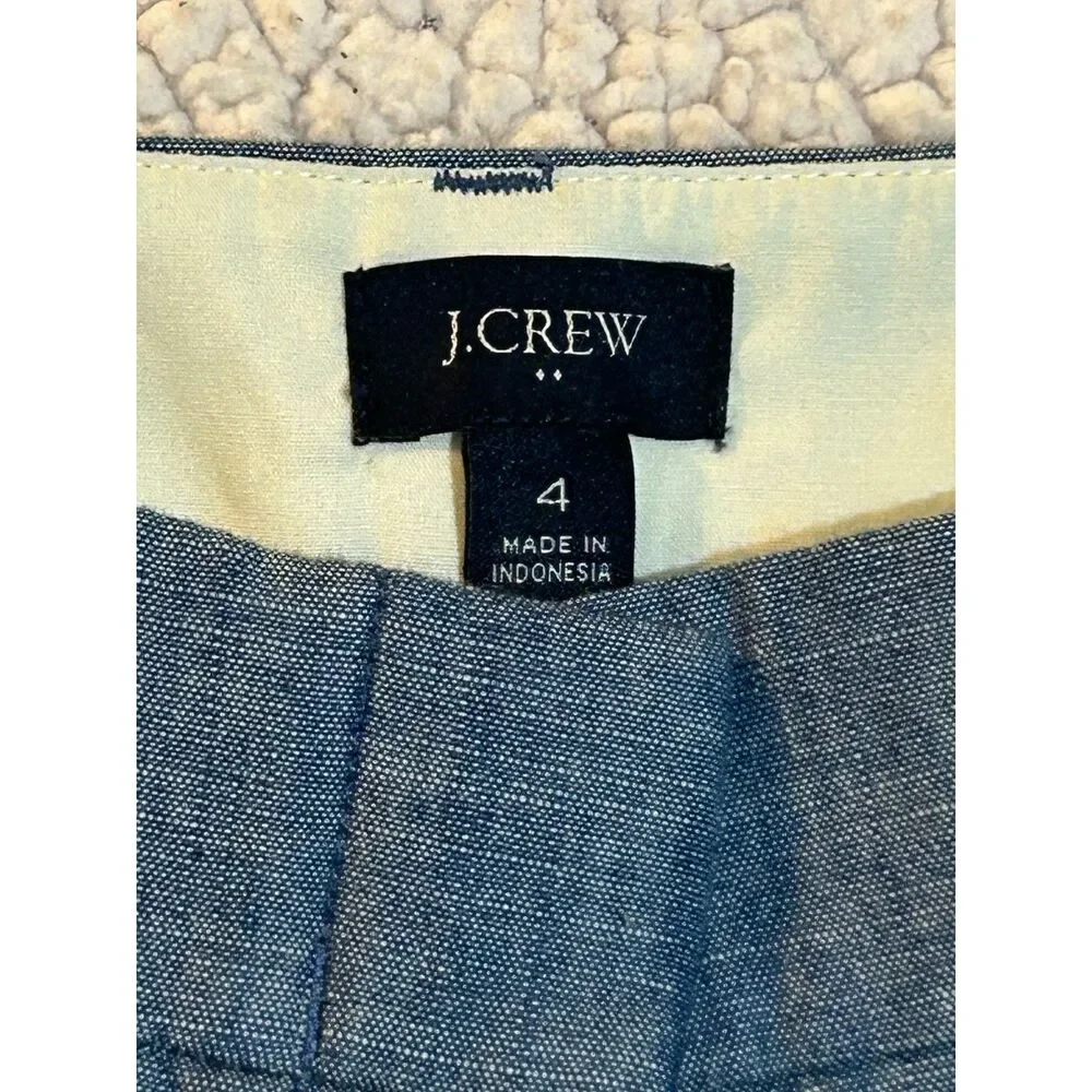 Old Money Preppy J.Crew Re-Imagined Chambray Blue Chino Shorts
